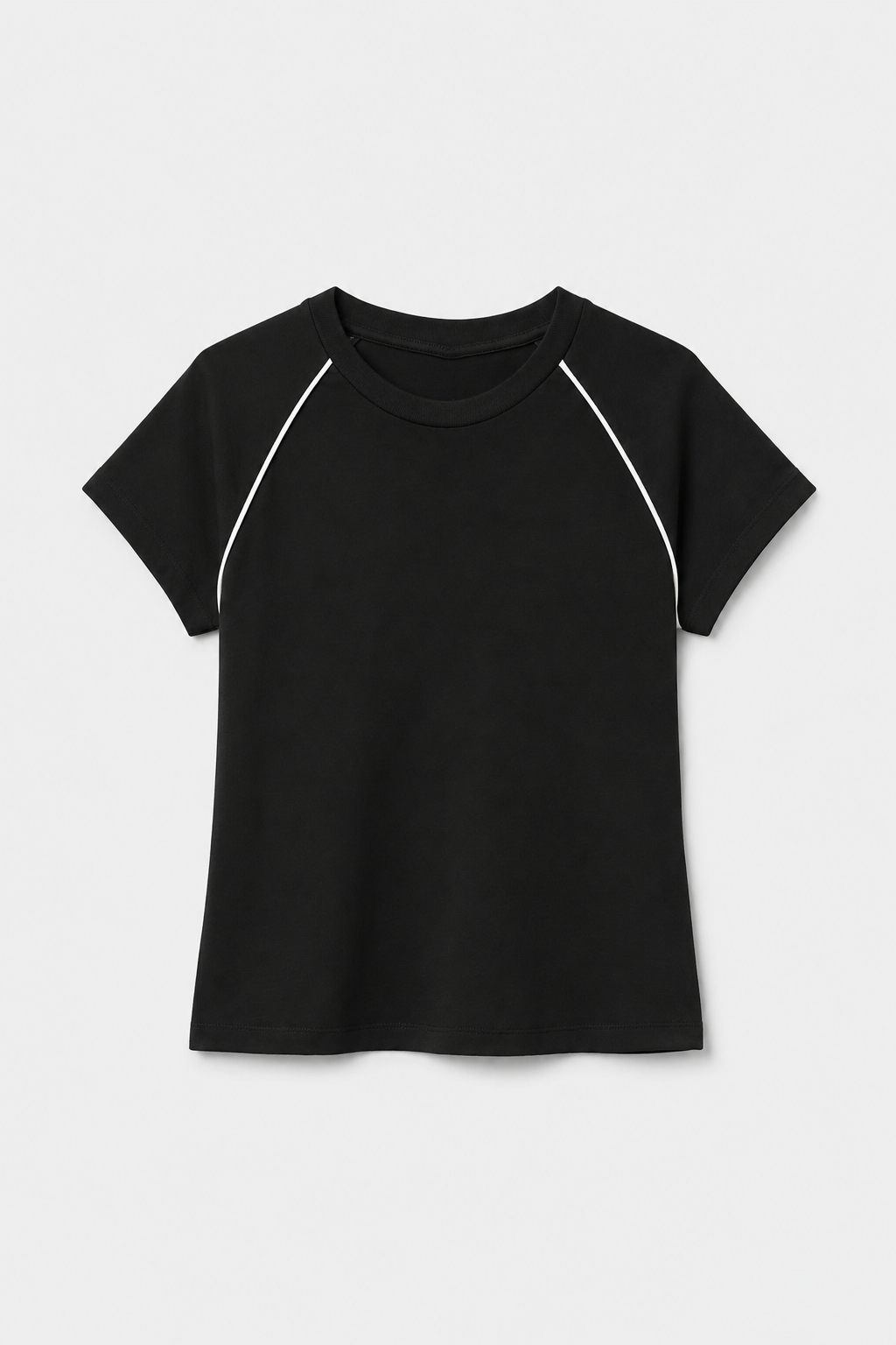 Top with contrast arm borders