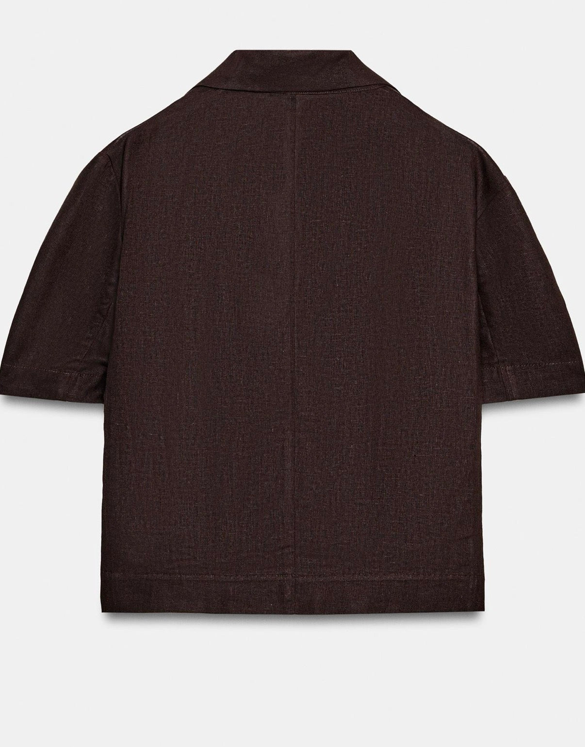 Short sleeves mixed linen blazer