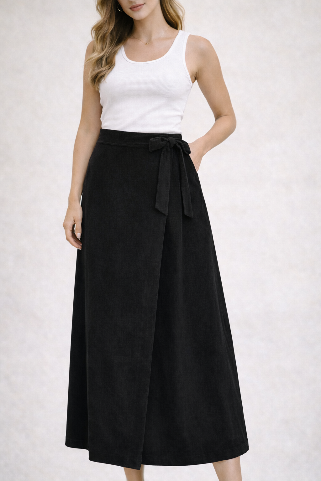 Corduroy warp skirt