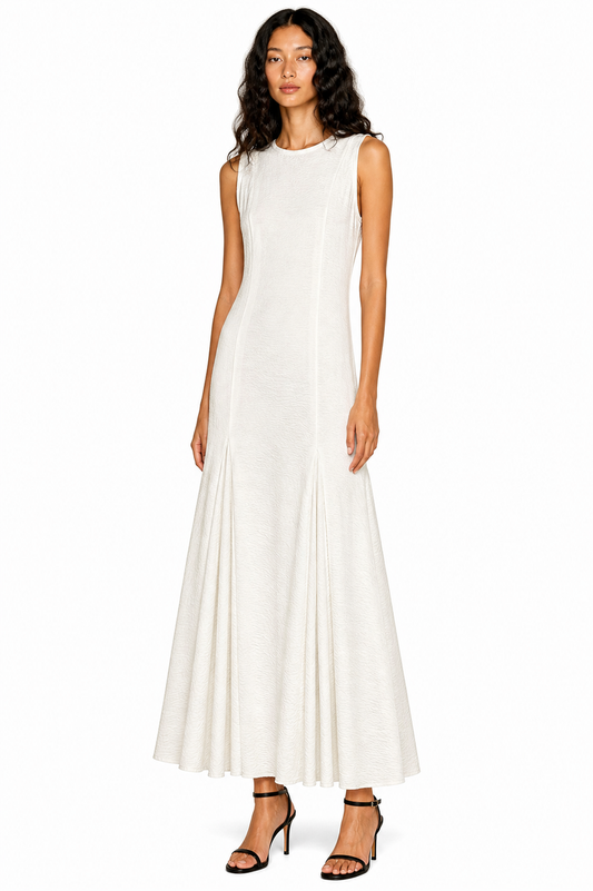 Cotton linen dress with cuts