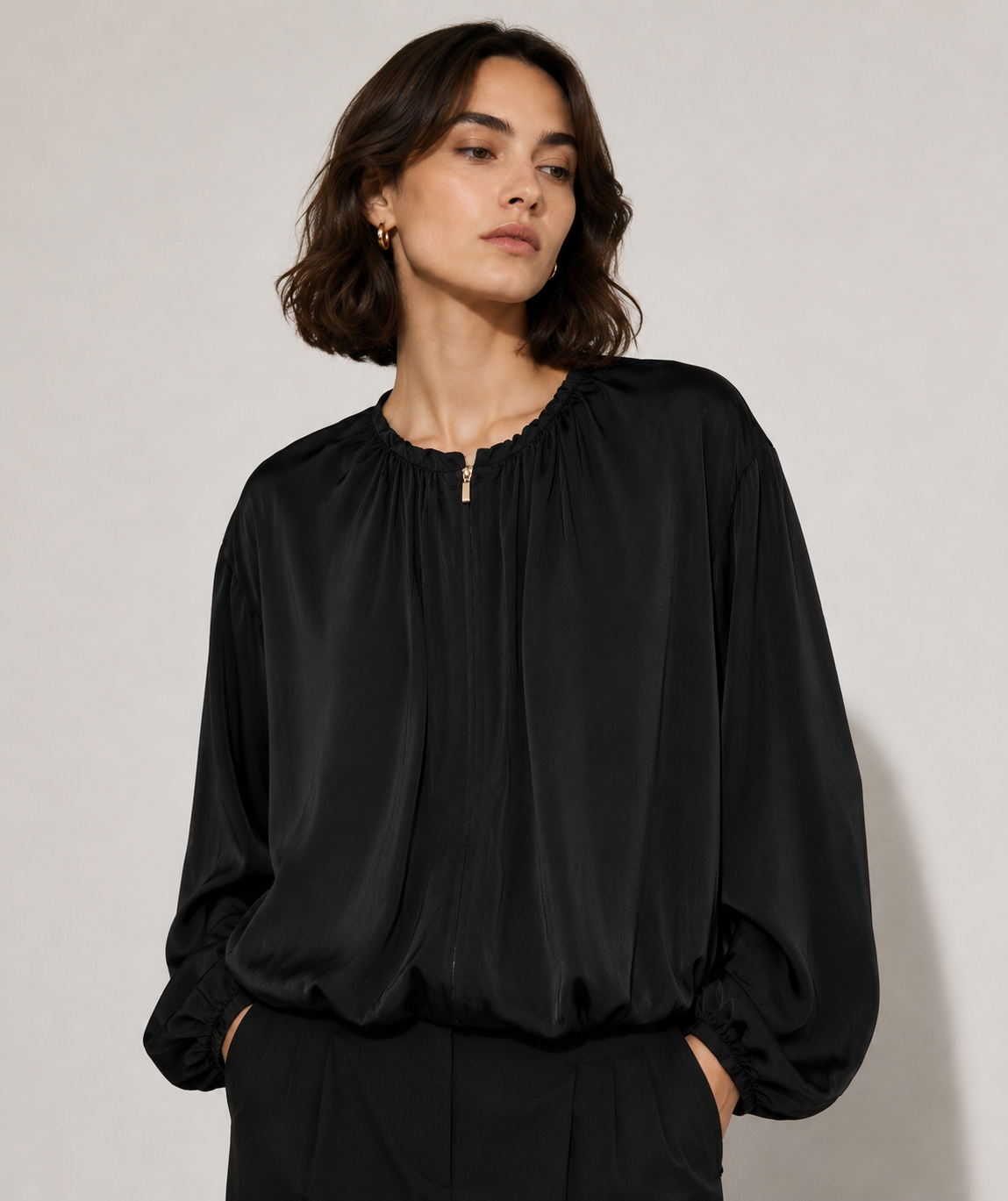 Satin baloon jacket