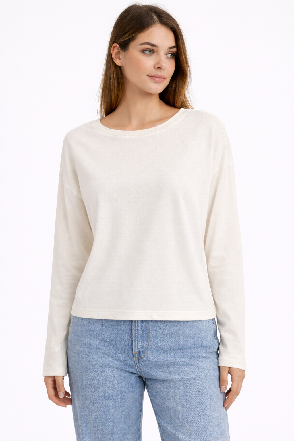 Long sleeves cotton t shirt with back laces