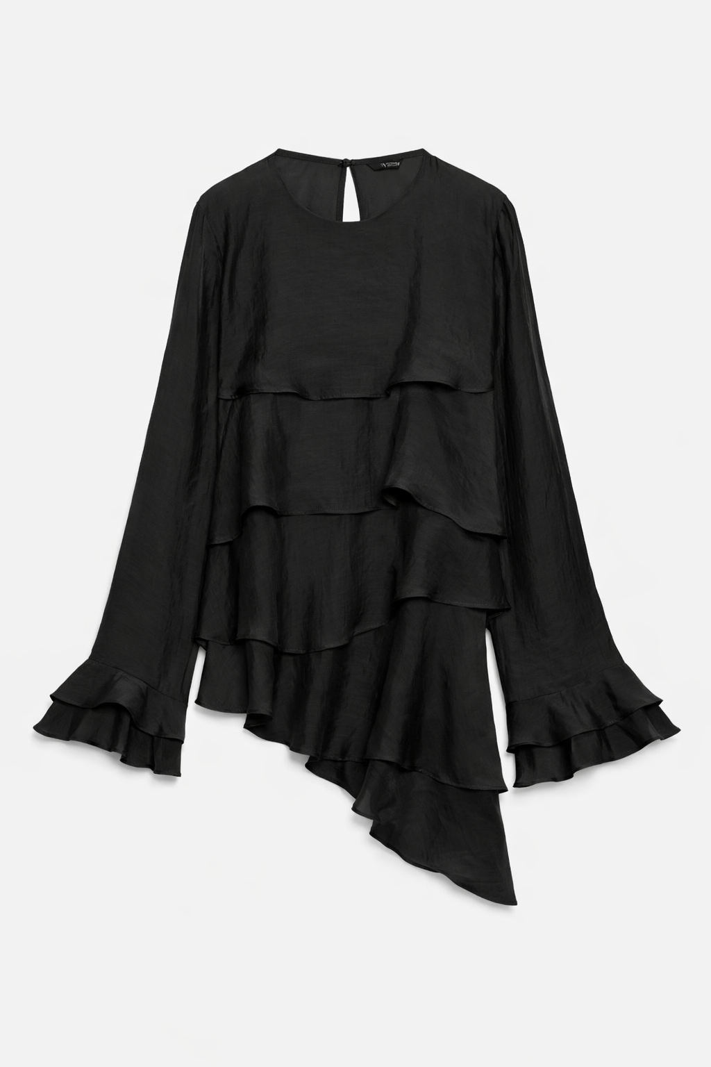 Ruffle blouse with different length