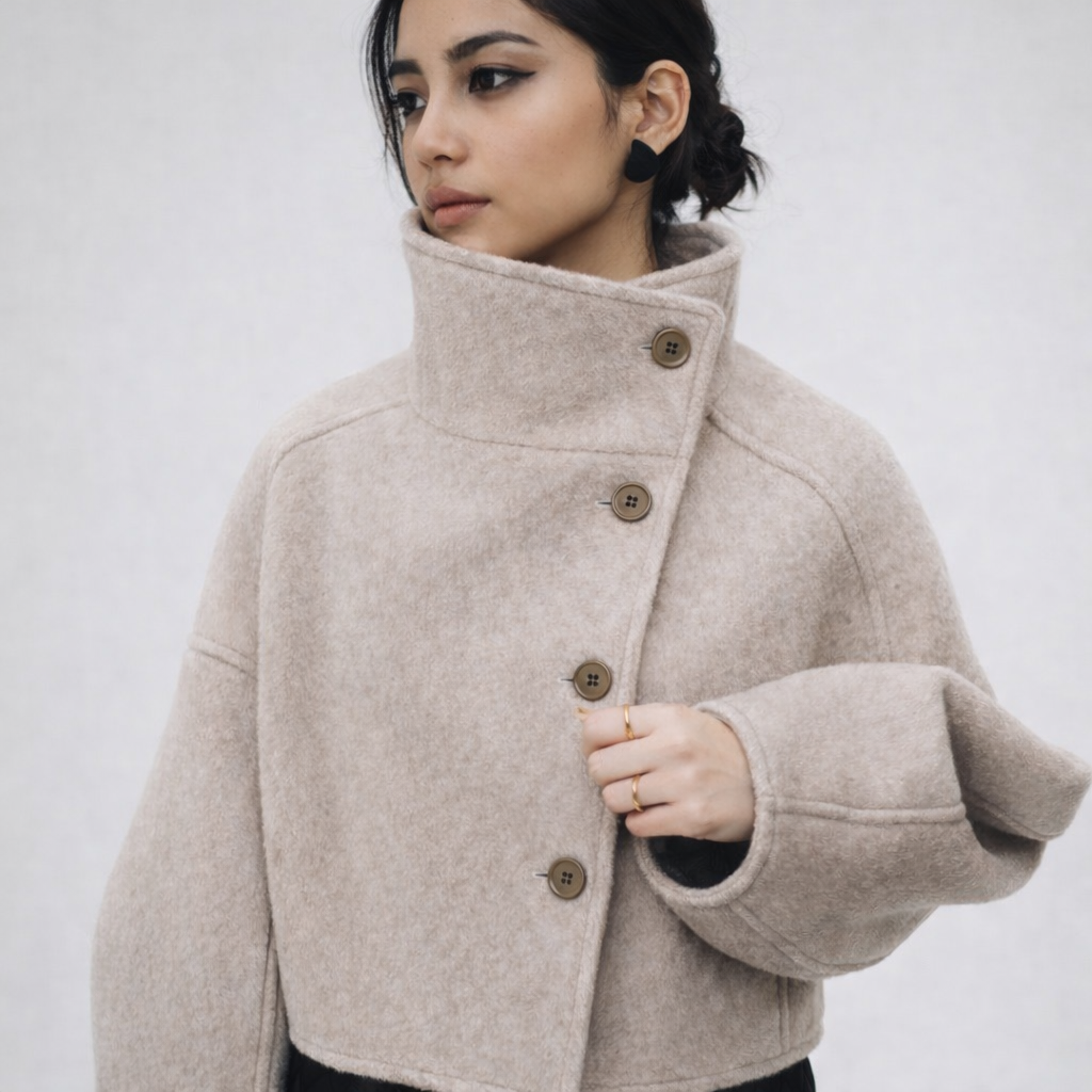 Balloon sleeves jacket