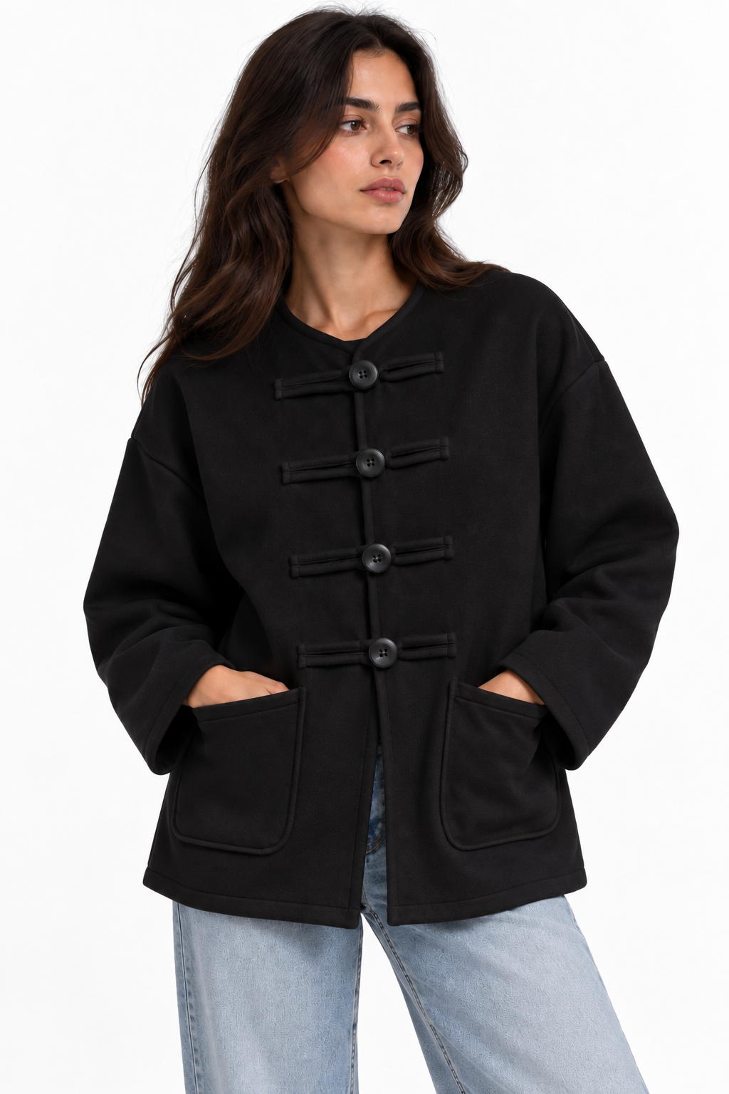 Jacket with front buttons detail