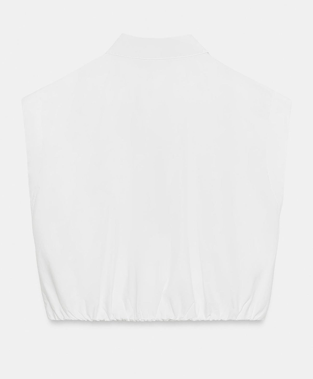 Cropped shirt with elastic hemline