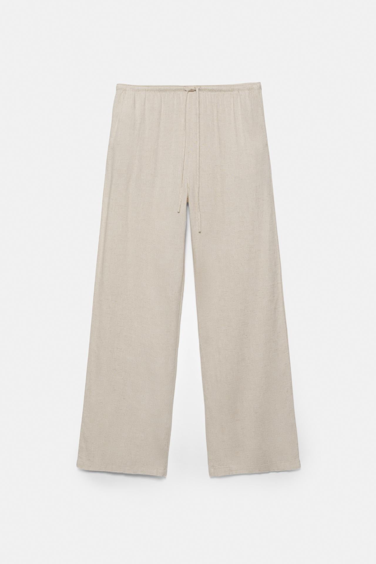 Wide leg linen pants