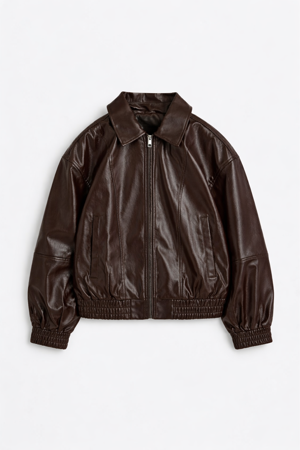 Cropped leather jacket