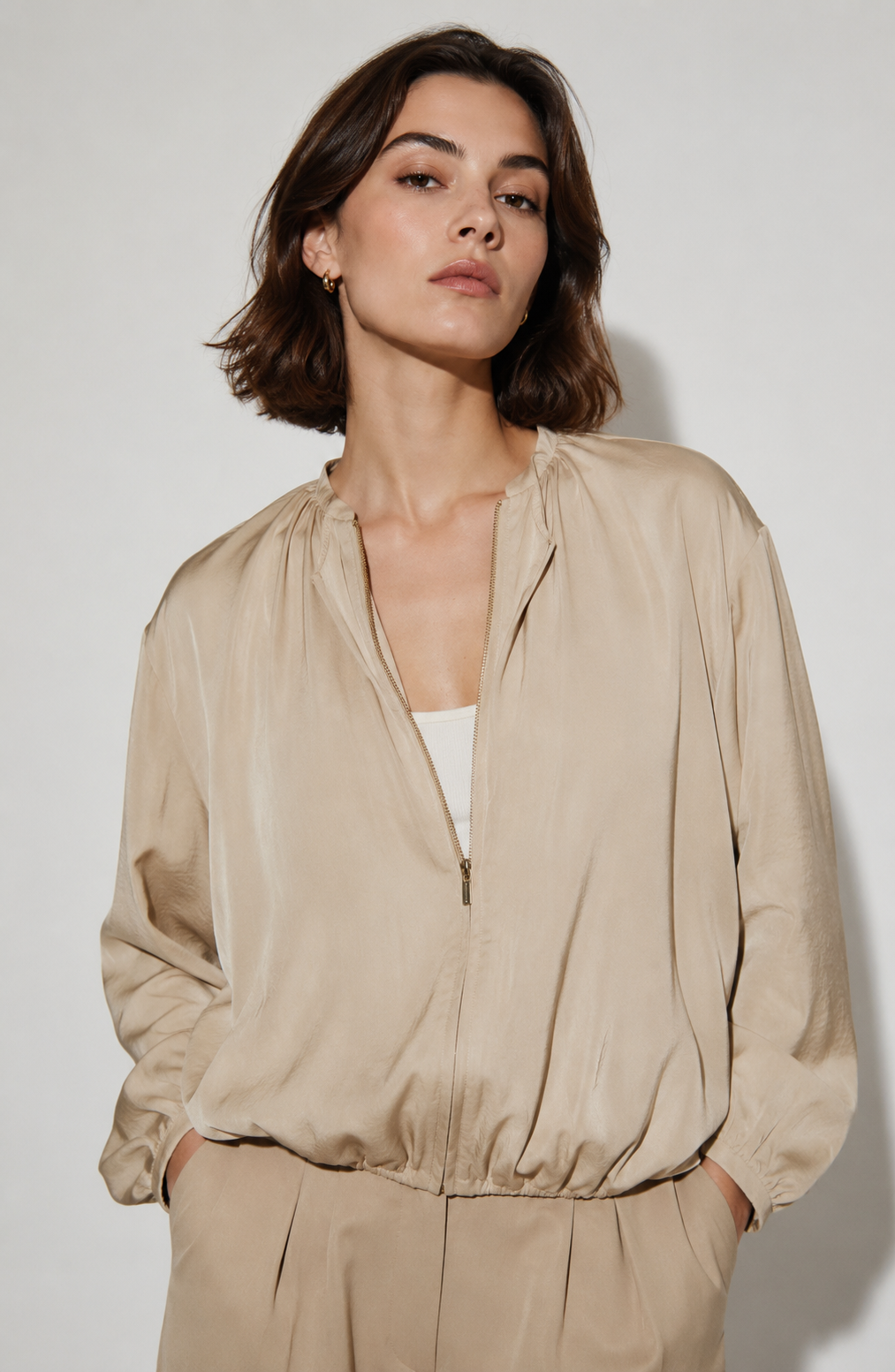 Satin baloon jacket