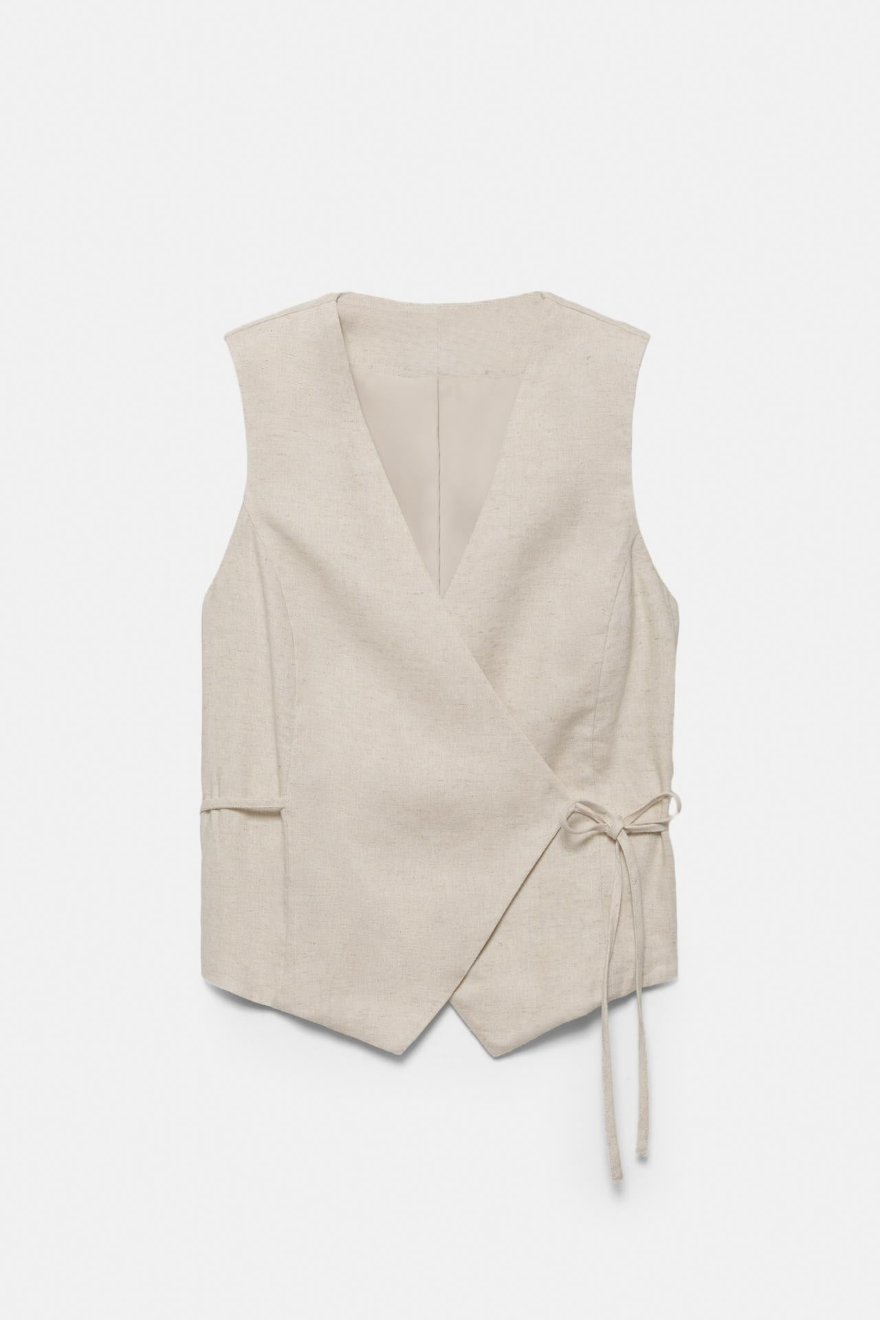 Wrap linen vest