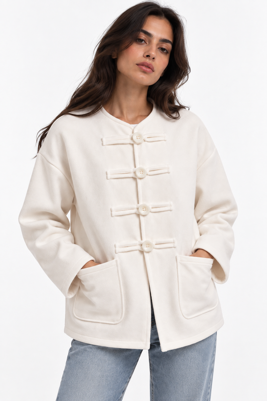Jacket with front buttons detail