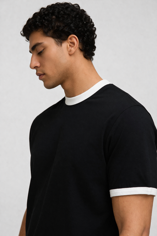 Slim fit t-shirt with contrast collar
