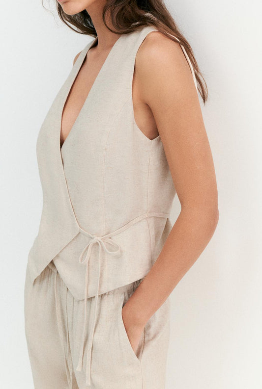 Wrap linen vest