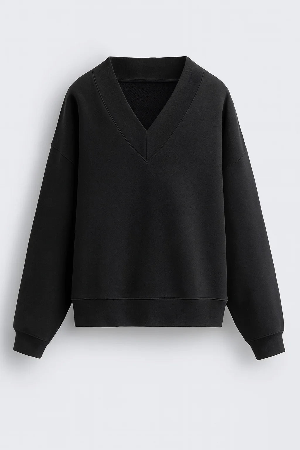 Boxy fit v neck sweatshirt