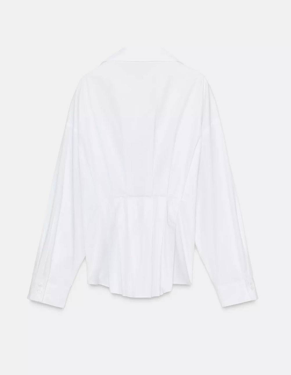 Poplin shirt with front pleats