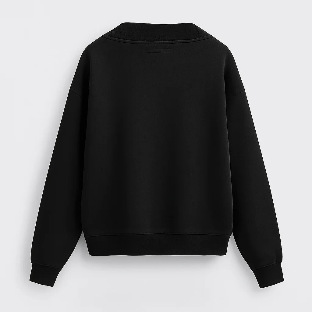 Boxy fit v neck sweatshirt