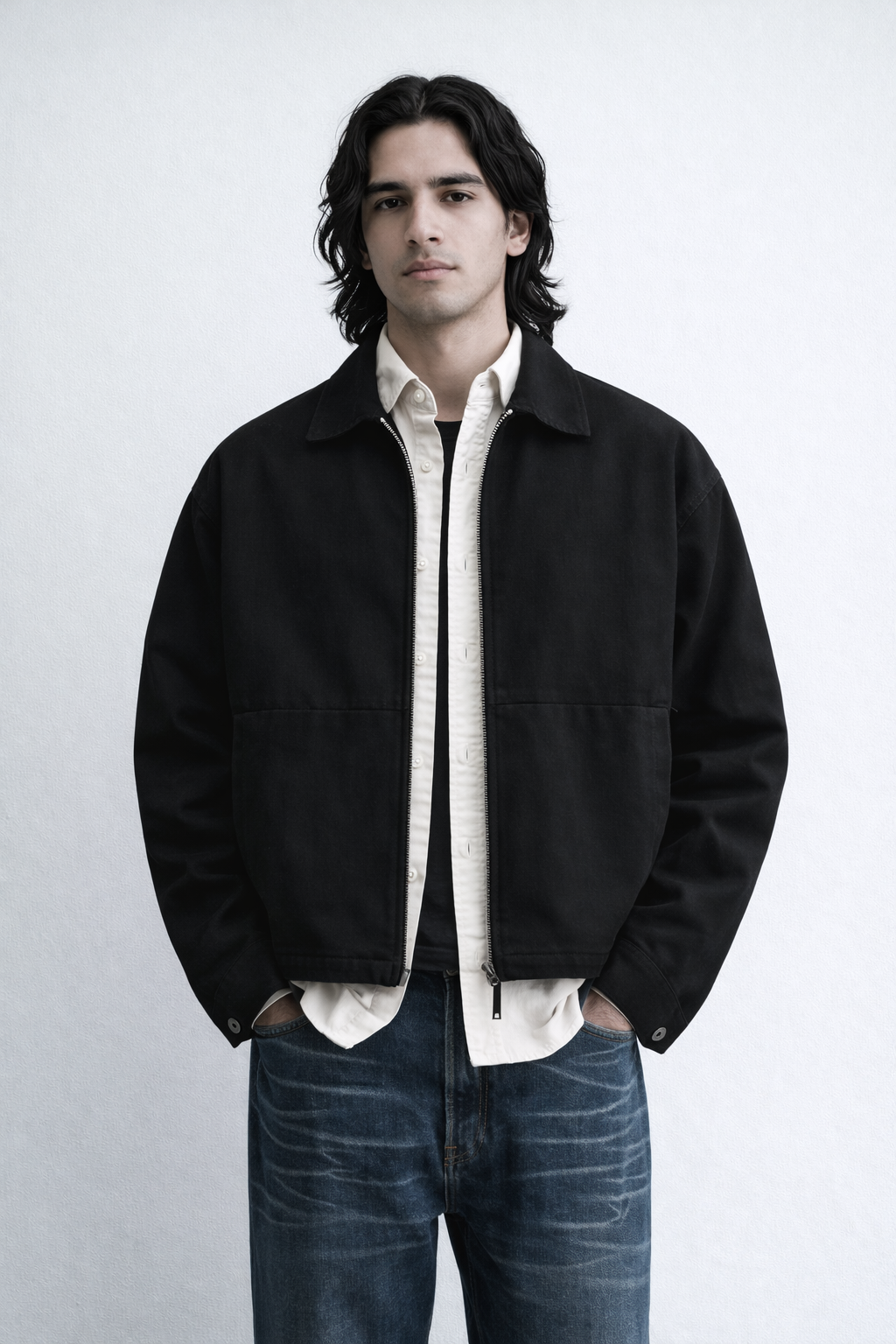 Gabardine boxy fit jacket