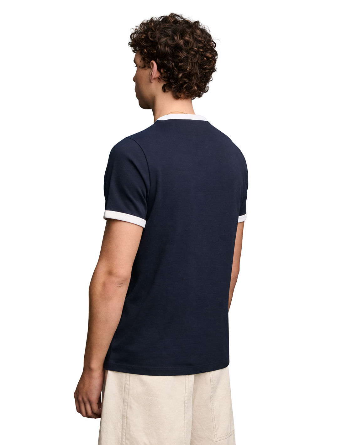 Slim fit t-shirt with contrast collar