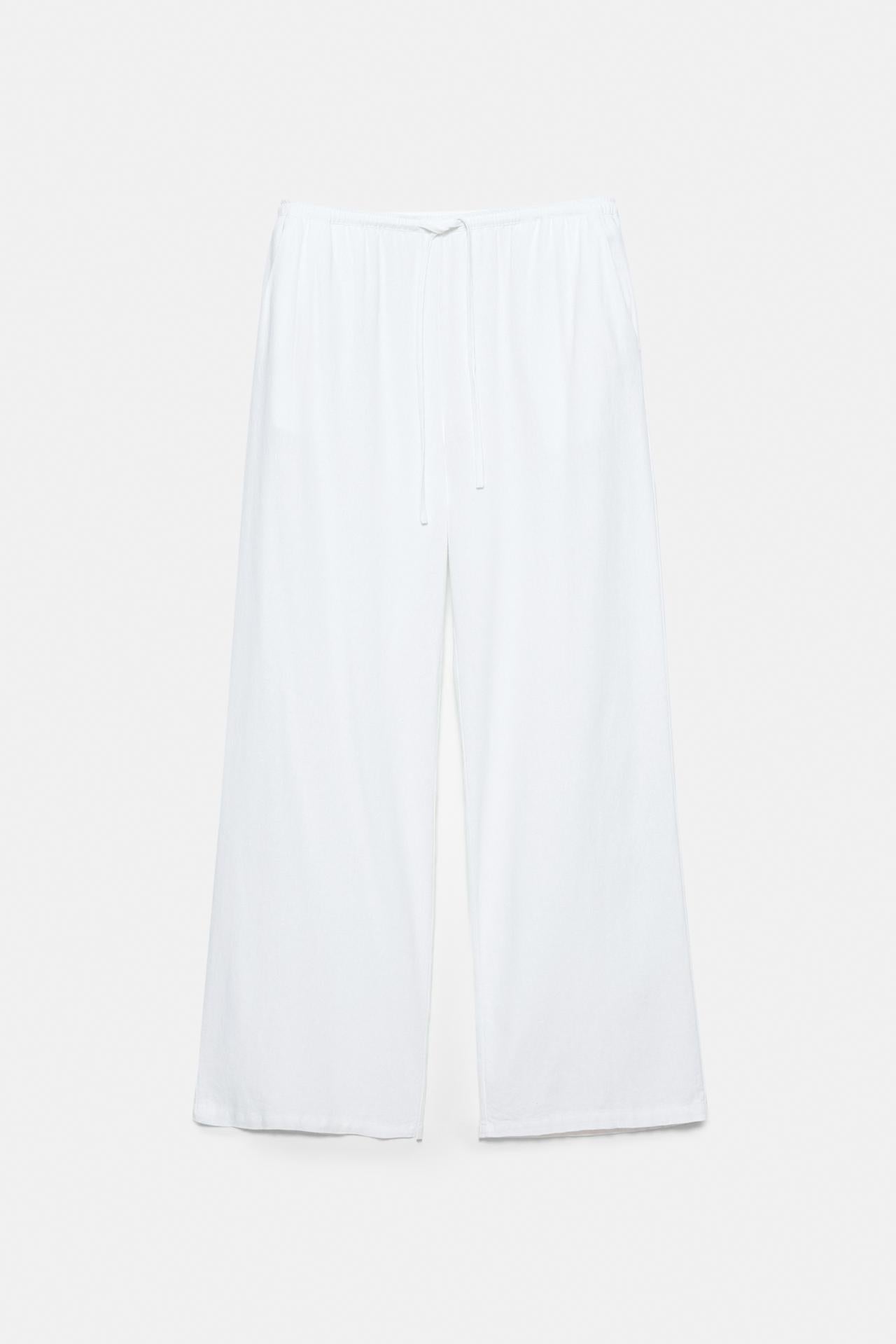 Wide leg linen pants