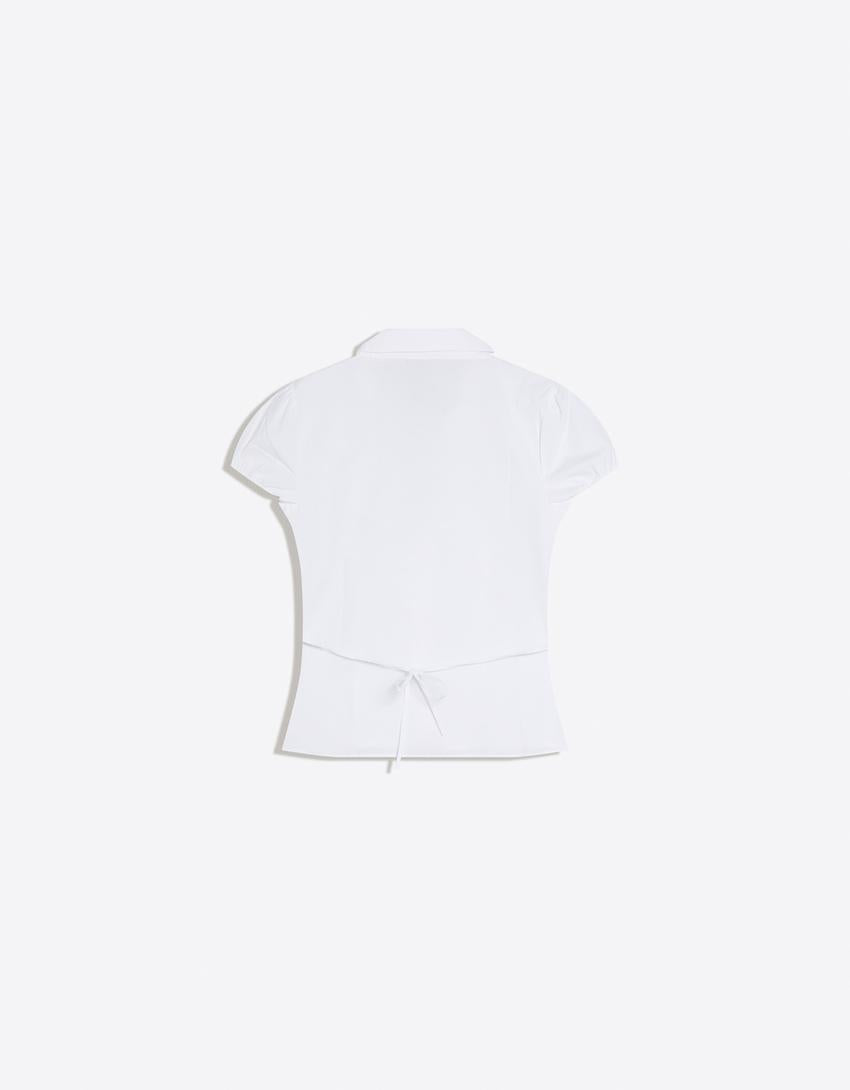 Poplin top with thin waist