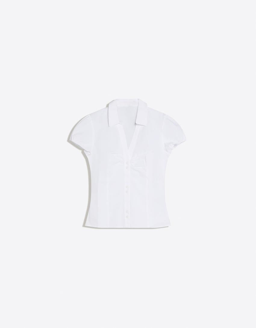 Poplin top with thin waist