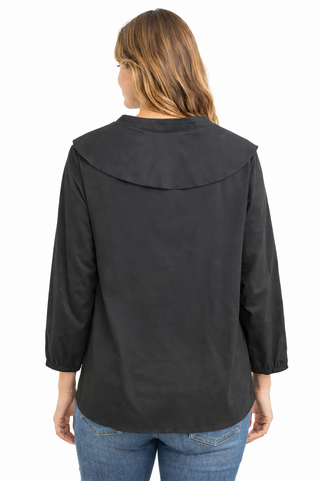 Ruffle v-neck blouse