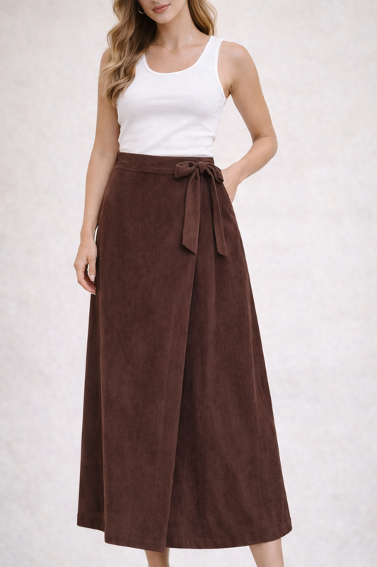 Corduroy warp skirt