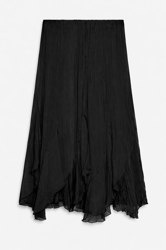 Long skirt with ruffles