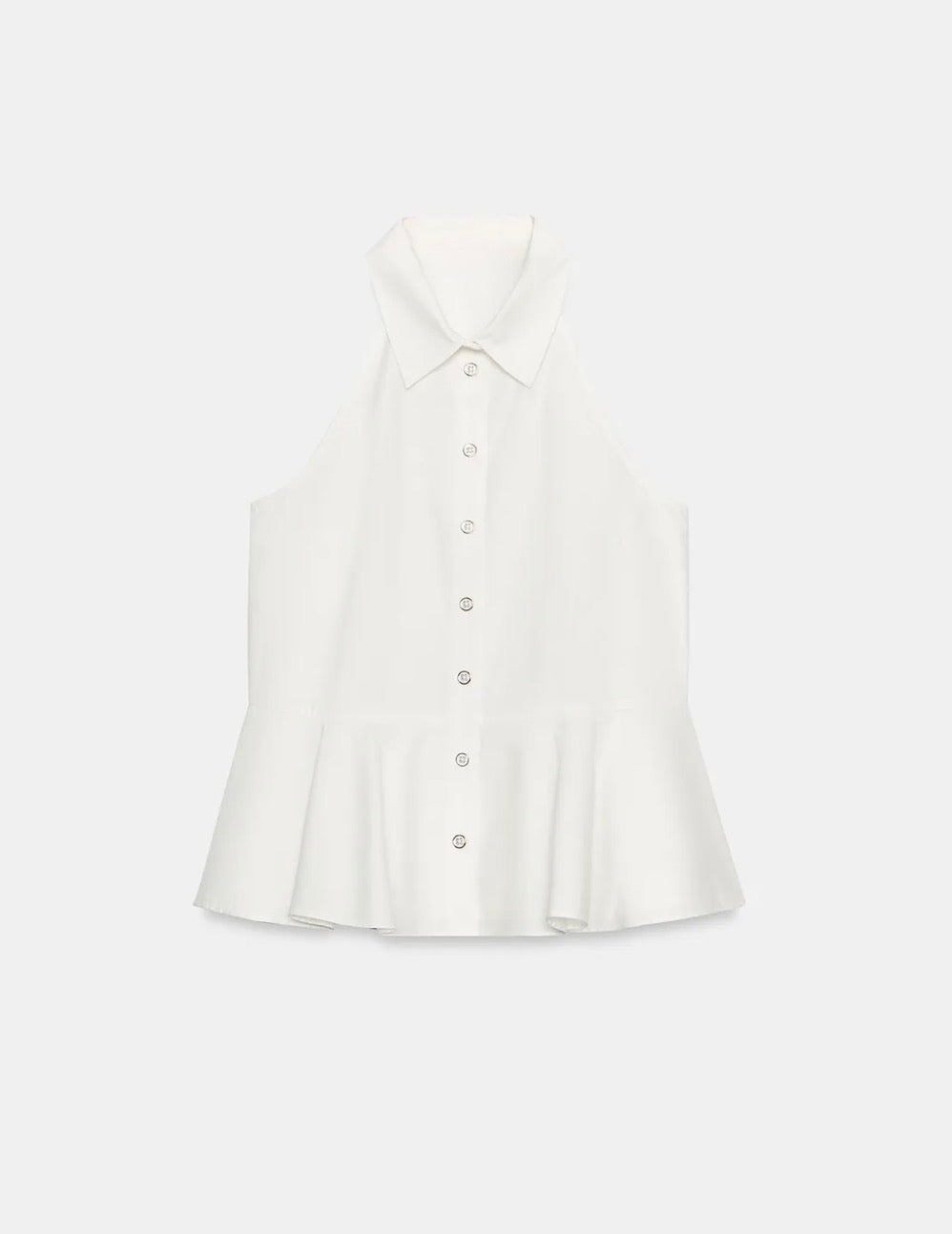 Poplin halter neck blouse