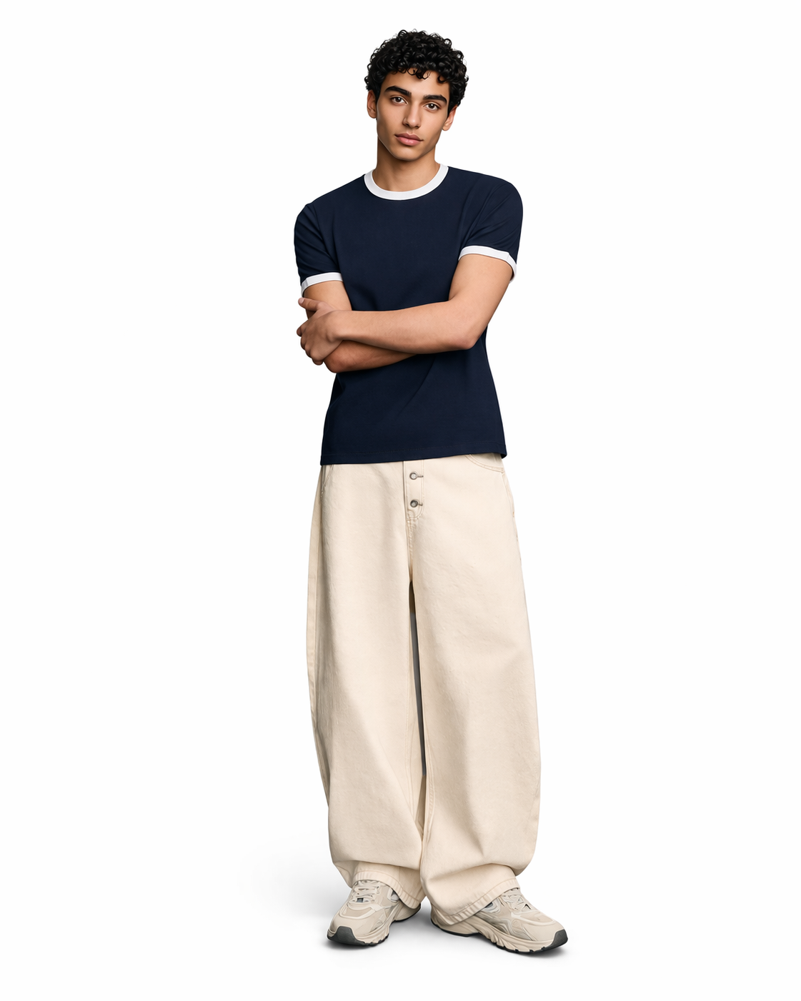 Slim fit t-shirt with contrast collar