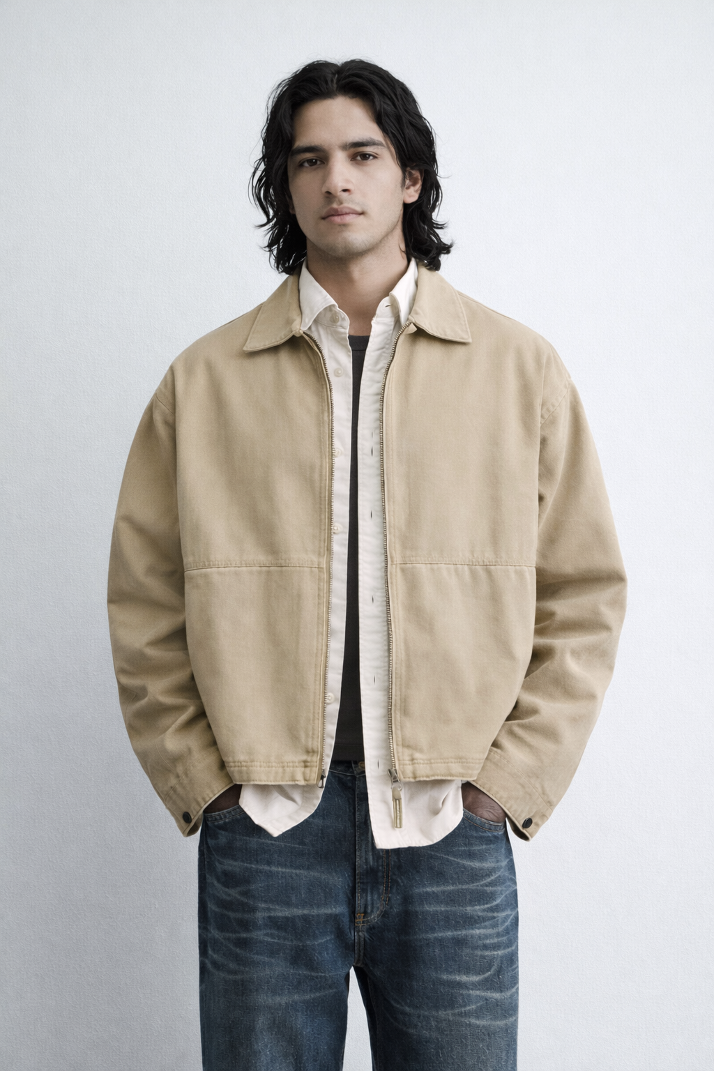 Gabardine boxy fit jacket