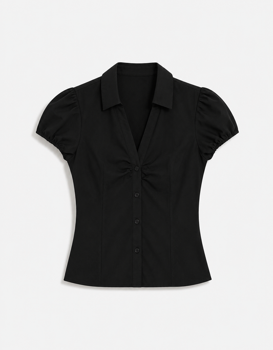 Poplin top with thin waist
