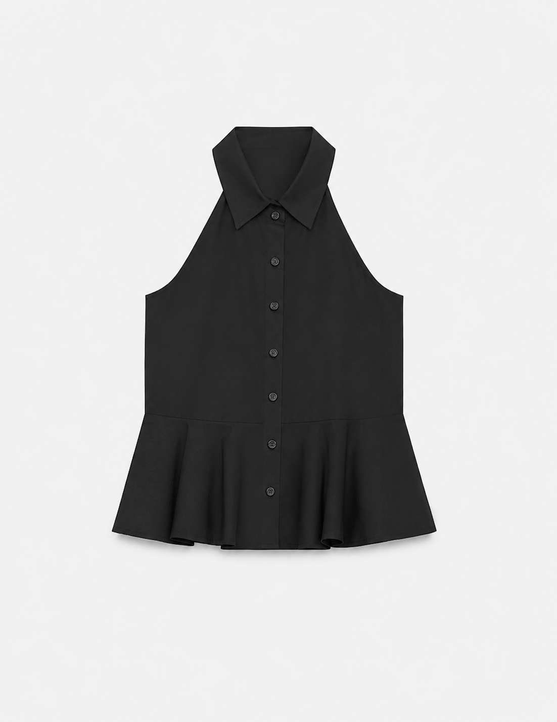 Poplin halter neck blouse