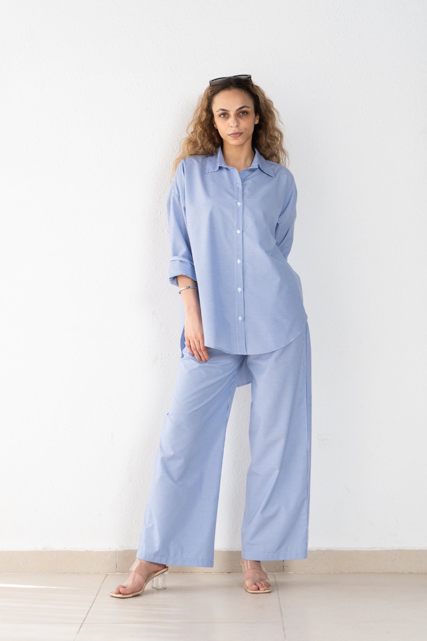 Stripped wide leg pants