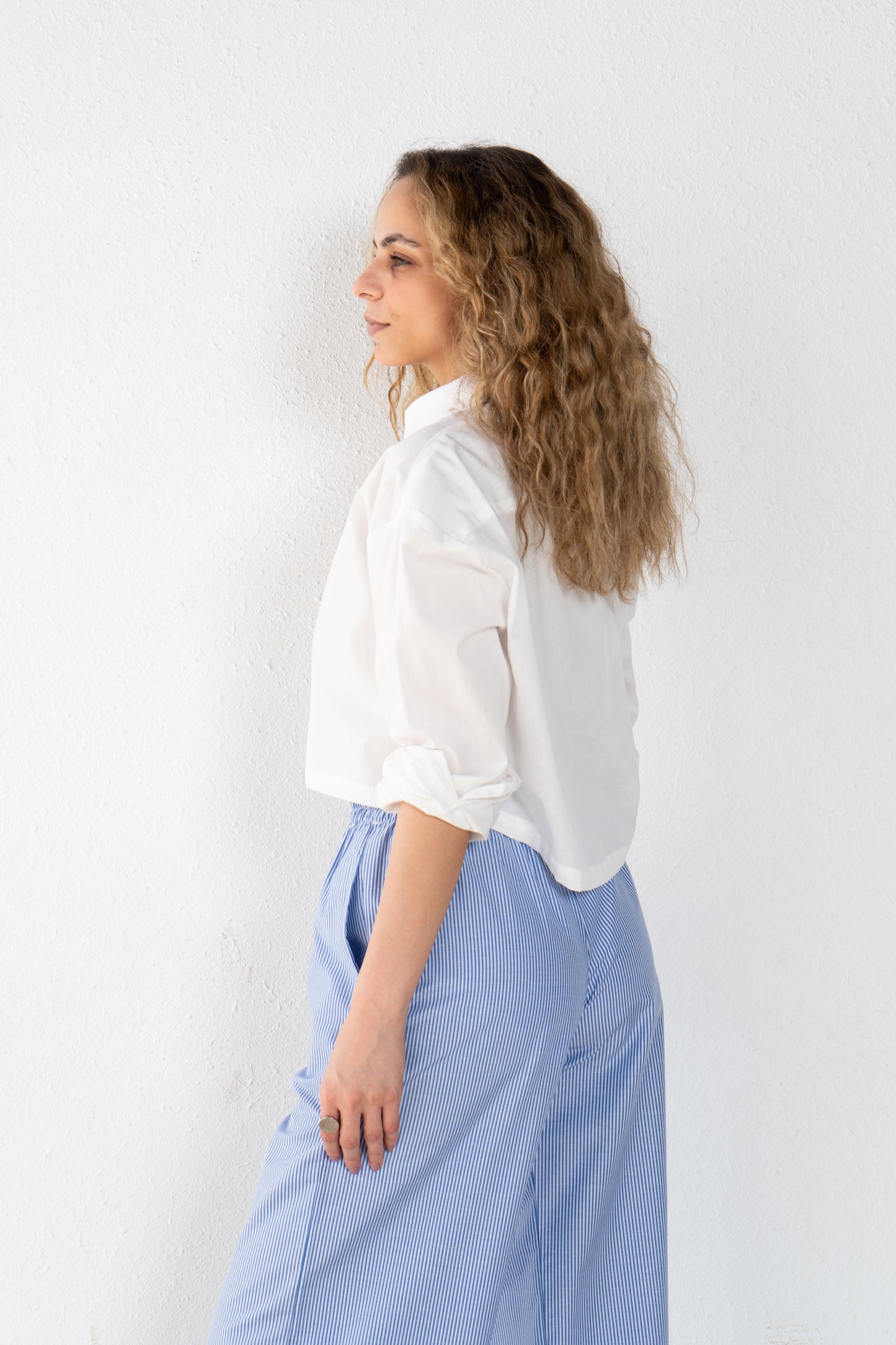 Stripped wide leg pants