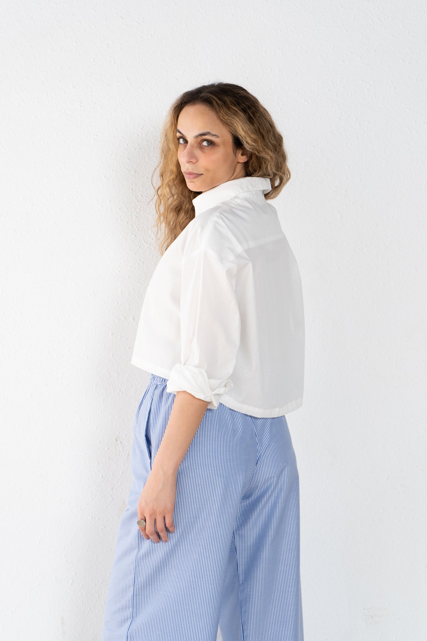 Stripped wide leg pants