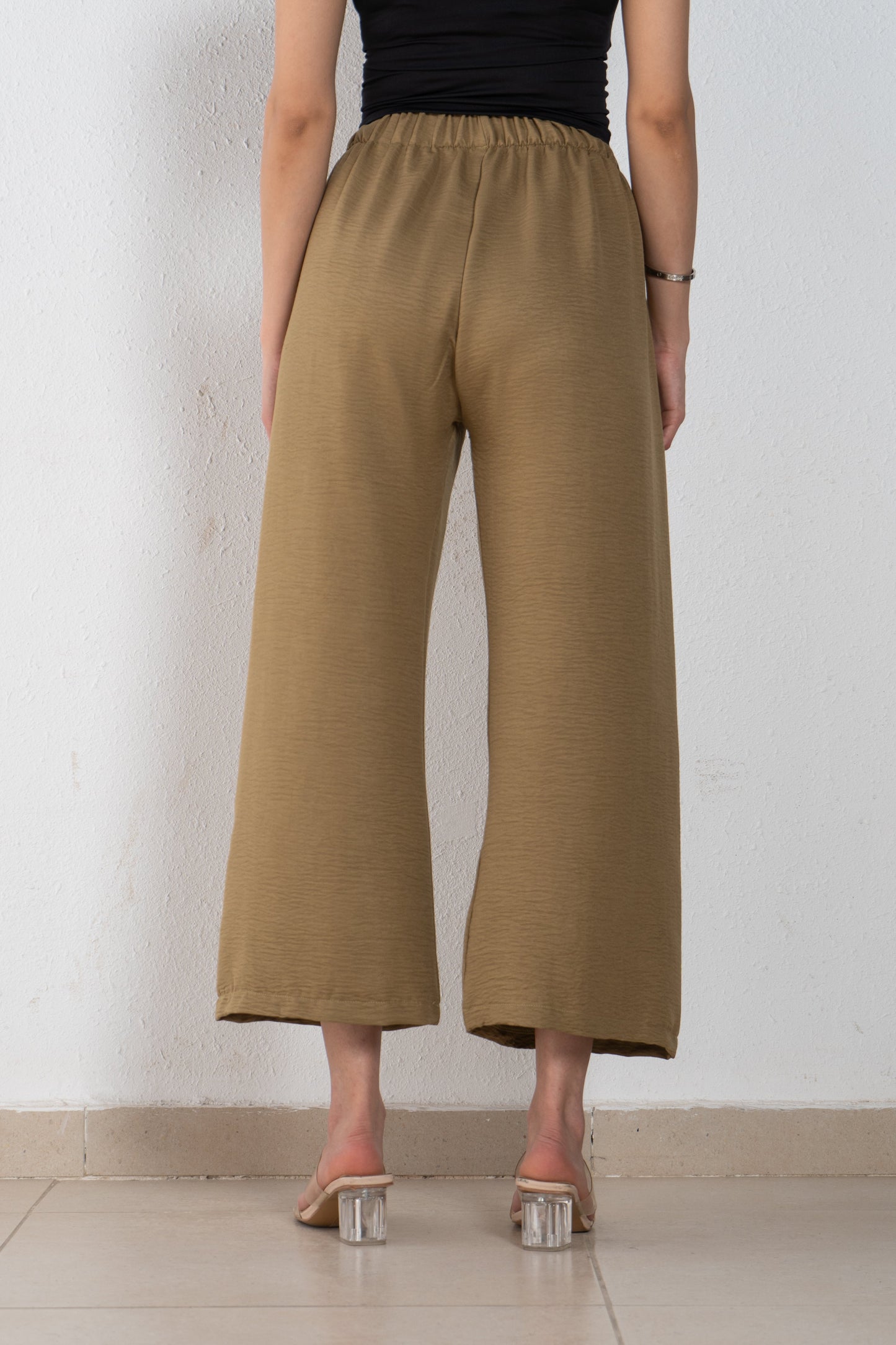 Basic linen elastic pant