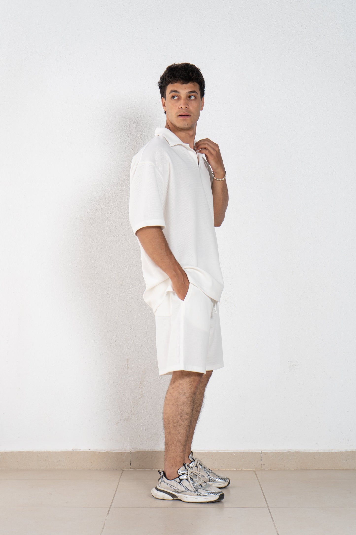 Cotton man shorts with elastic band