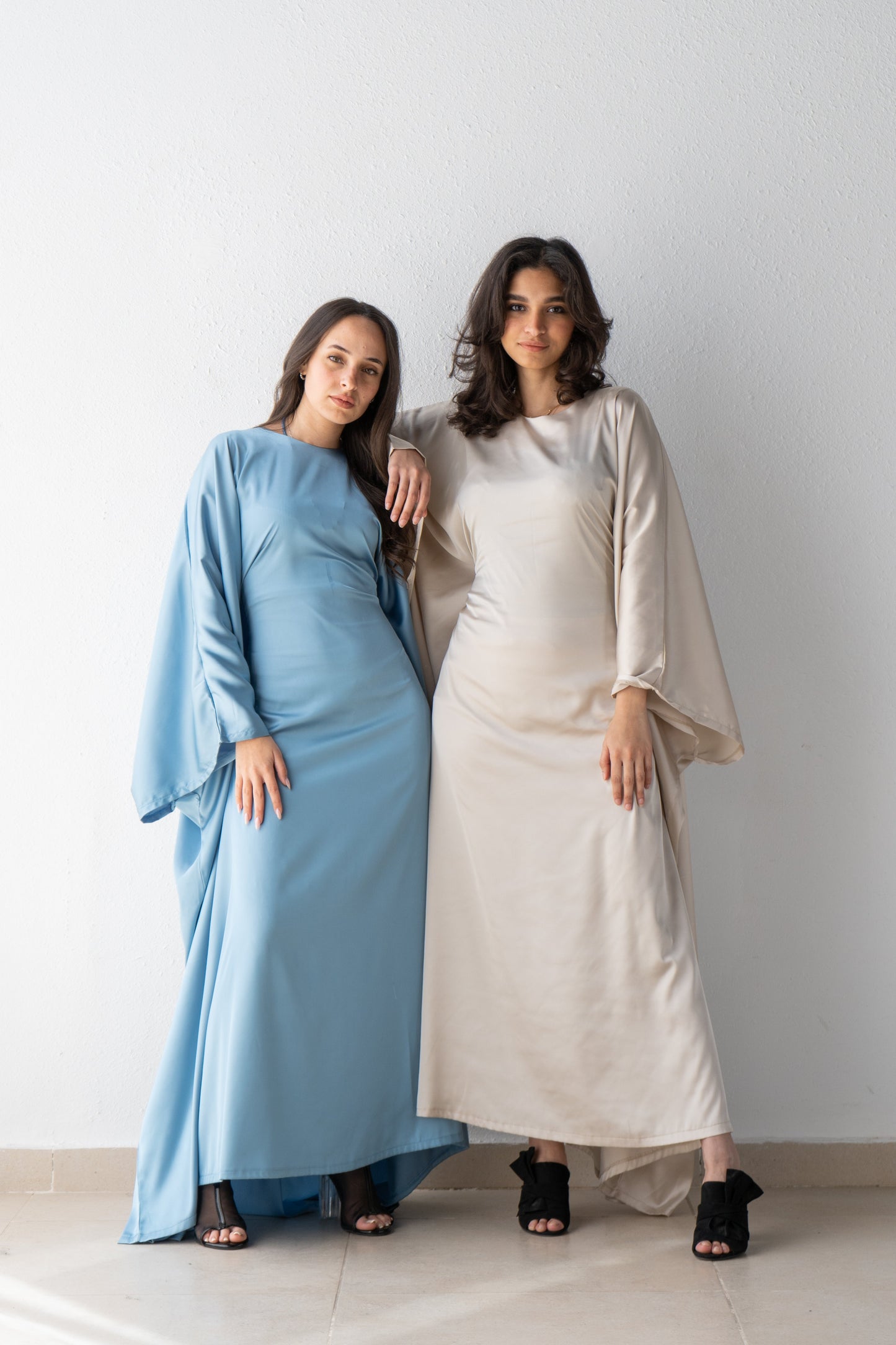 Satin Abaya with inside belt