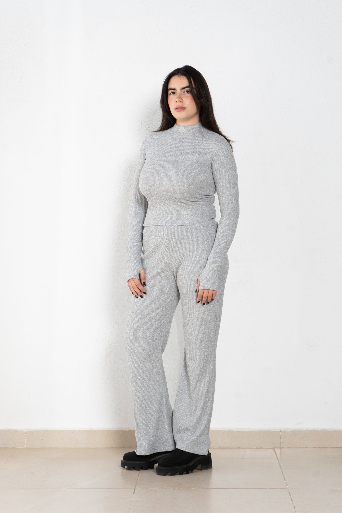 knitted half collar top