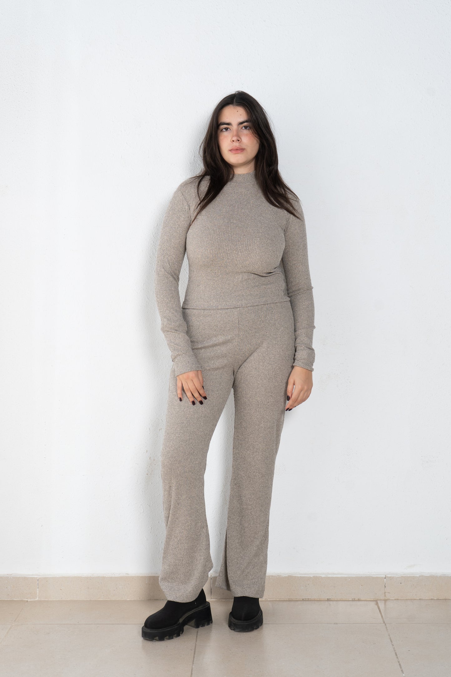 knitted half collar top