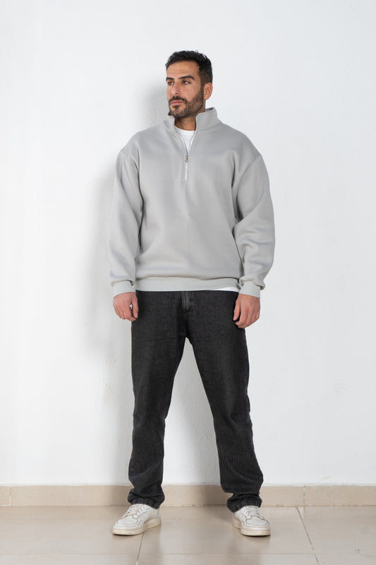 Basic oversized quarter zip with inside fleece