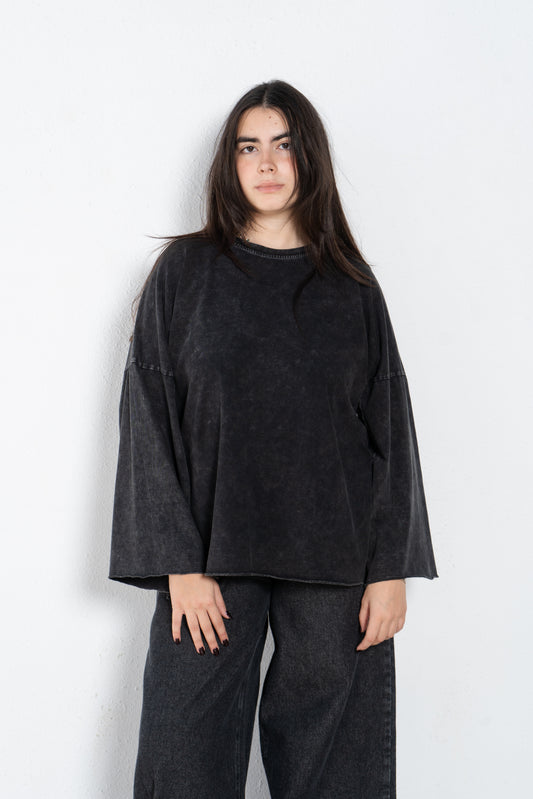Washed Long sleeves oversized t shirt