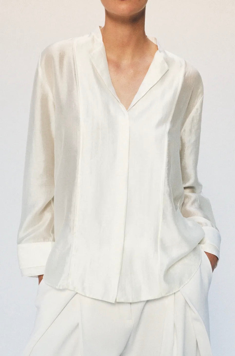 Satin blazer shirt