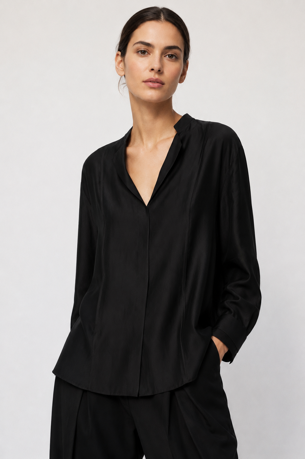 Satin blazer shirt