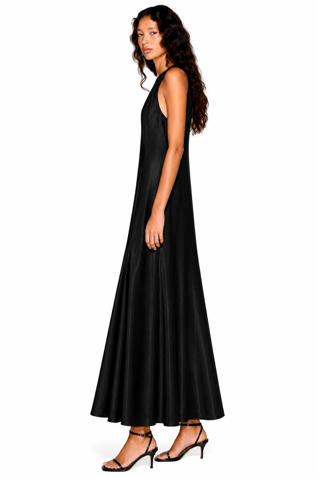 Satin dress with cuts
