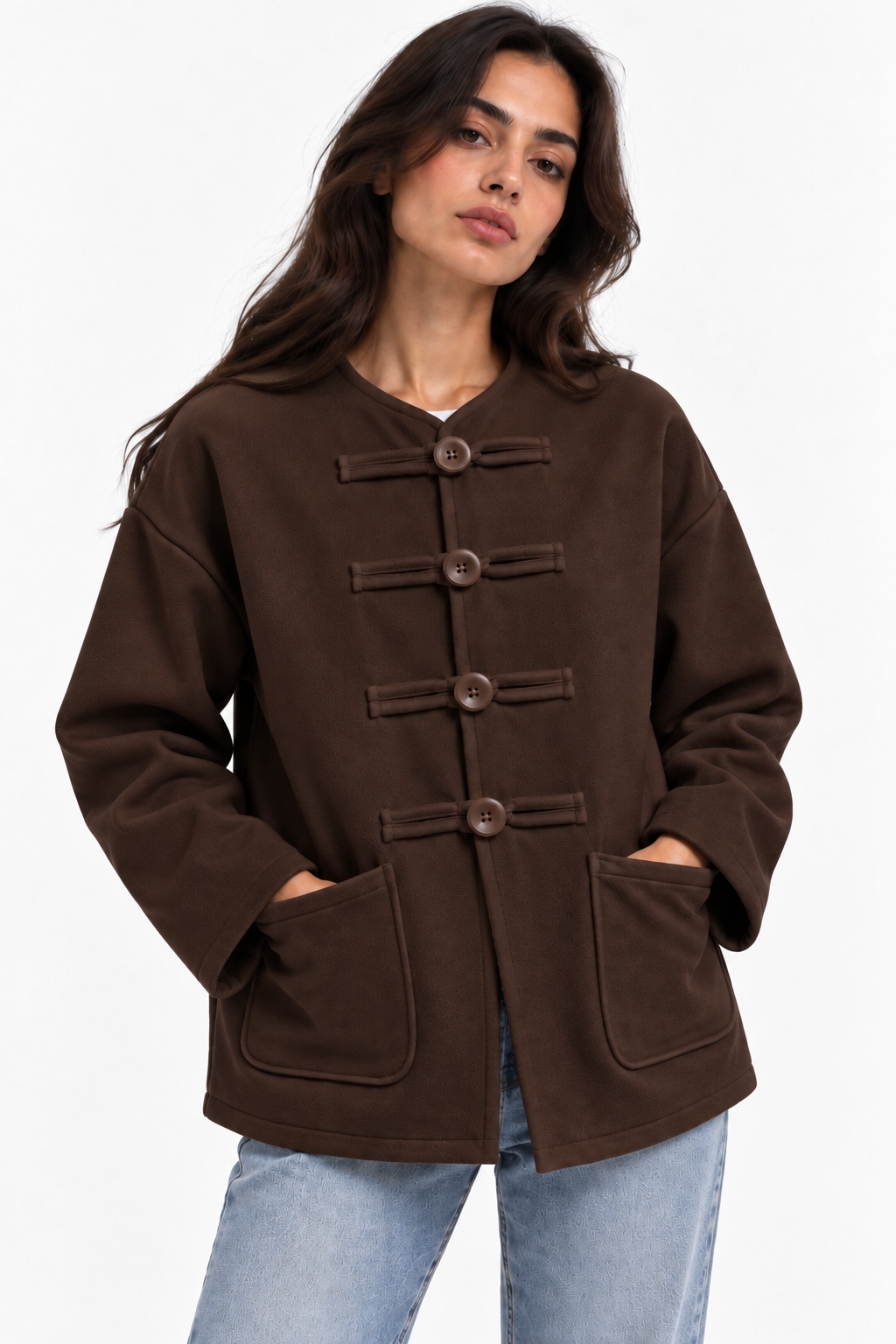 Jacket with front buttons detail