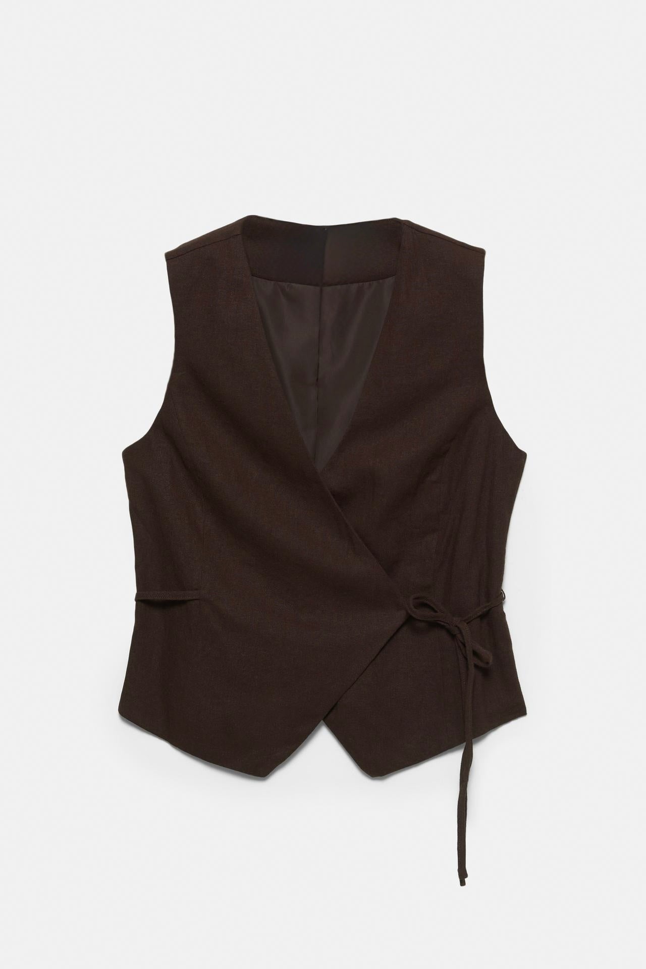 Wrap linen vest