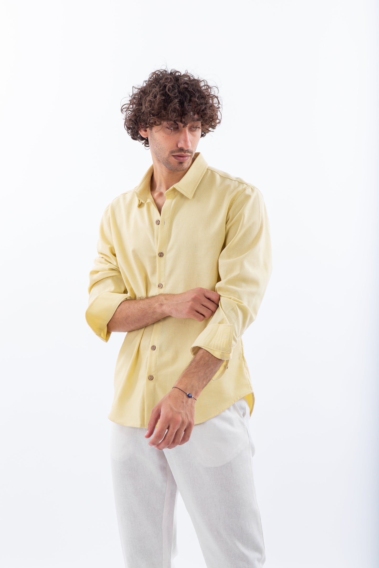 Long sleeves yellow Linen shirt