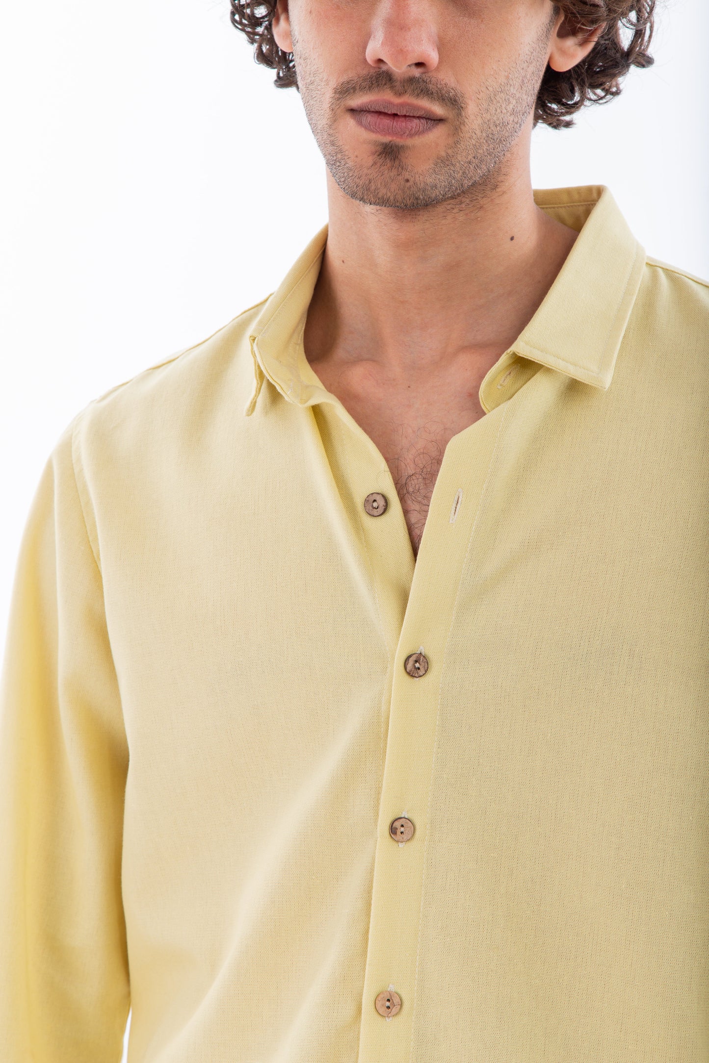 Long sleeves yellow Linen shirt